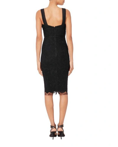 Shop Victoria Beckham V-neck Lace Fitted Dress