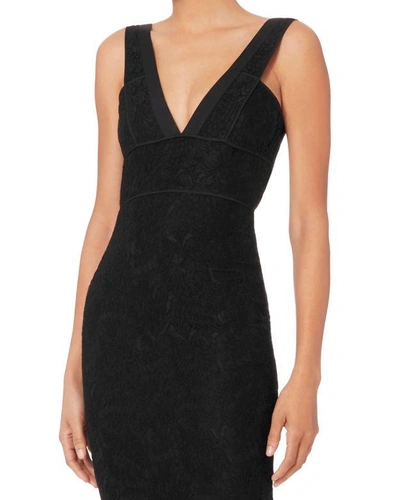 Shop Victoria Beckham V-neck Lace Fitted Dress