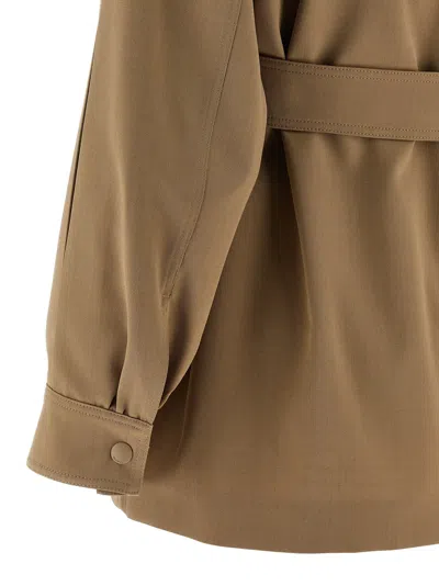 Max Mara Beige Regular Solid Shirt In Brown