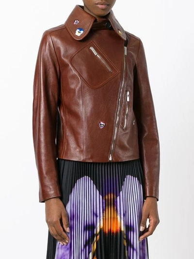 Shop Christopher Kane Embroidered Jacket In Brown