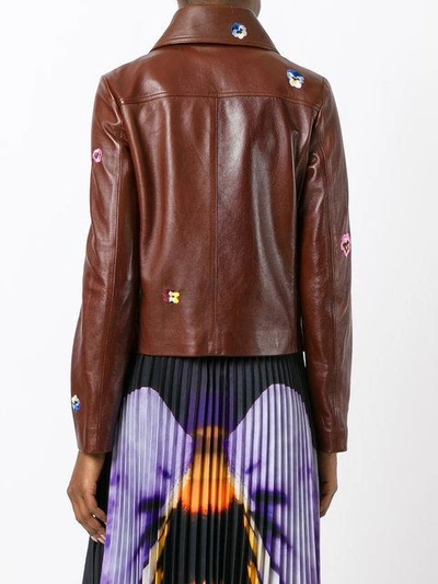 Shop Christopher Kane Embroidered Jacket In Brown