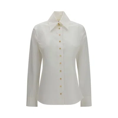 Khaite Ivy Cotton-poplin Shirt In White