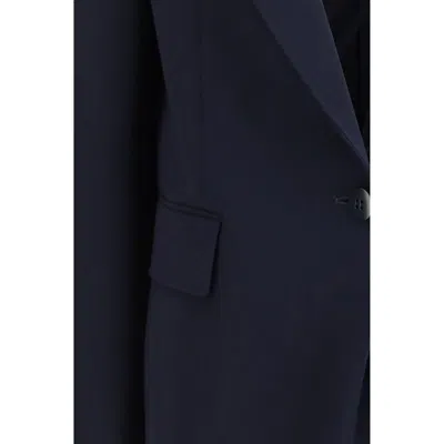 Max Mara Studio Blue Virgin Wool Silk Blazer In Blue