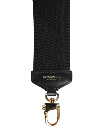 Dolce & Gabbana Printed Cotton Shoulder Strap In Black