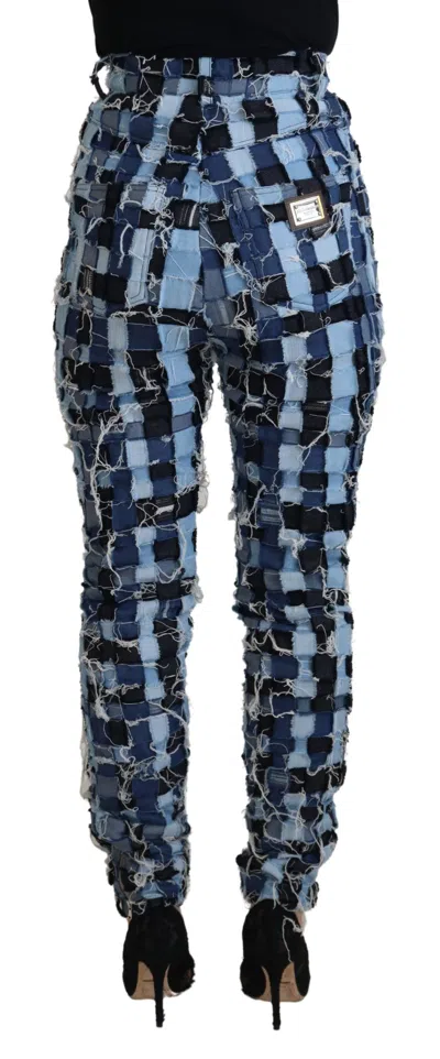 Dolce & Gabbana Multicolor Patchwork Cotton Denim Jeans In Blue