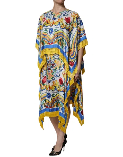 Dolce & Gabbana Majolica-print Silk Kaftan In Multi