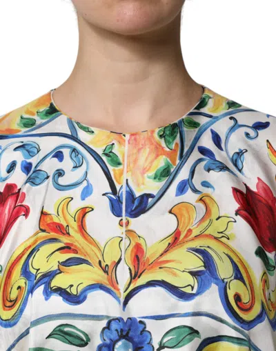 Dolce & Gabbana Majolica-print Silk Kaftan In Multi