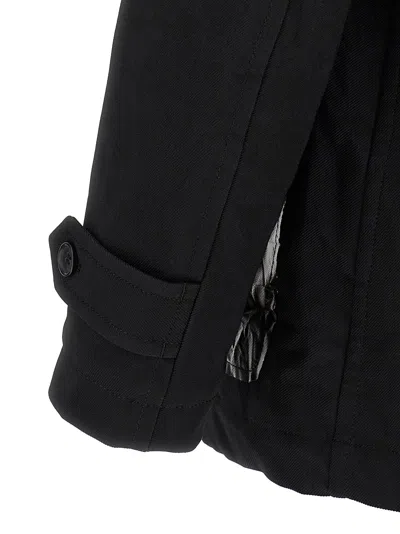 Comme Des Garçons Double-breasted Canvas Coat In Black