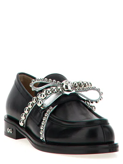 Mach&mach Mach & Mach 'crystal Studs' Loafers In Black