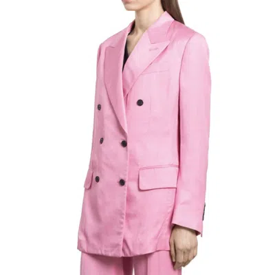 Tom Ford Double-breasted Long-sleeve Blazer In Pink