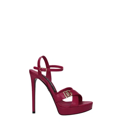 Dolce & Gabbana Leather Dg Logo Platform Platform Sandal In Multi