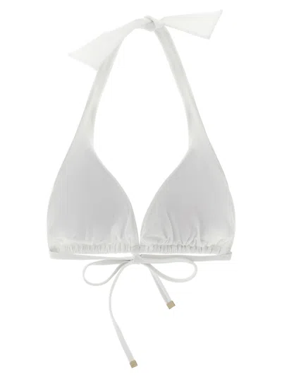 Dolce & Gabbana Triangle Halter Bikini Top In White