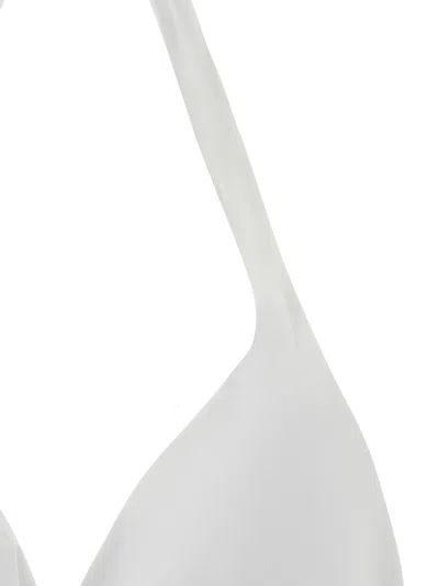Dolce & Gabbana Triangle Halter Bikini Top In White