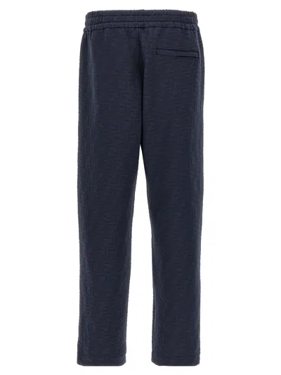 Fendi Ff Monogram Jacquard Joggers In Blue