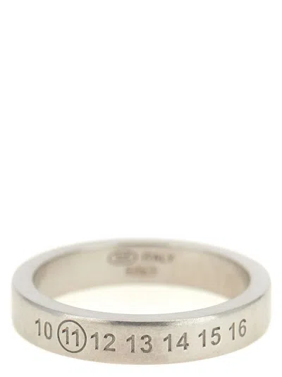 Maison Margiela Number Reference Engraved Ring In Silver