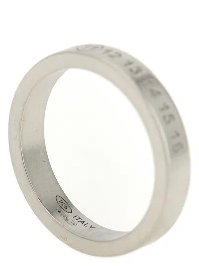Maison Margiela Number Reference Engraved Ring In Silver