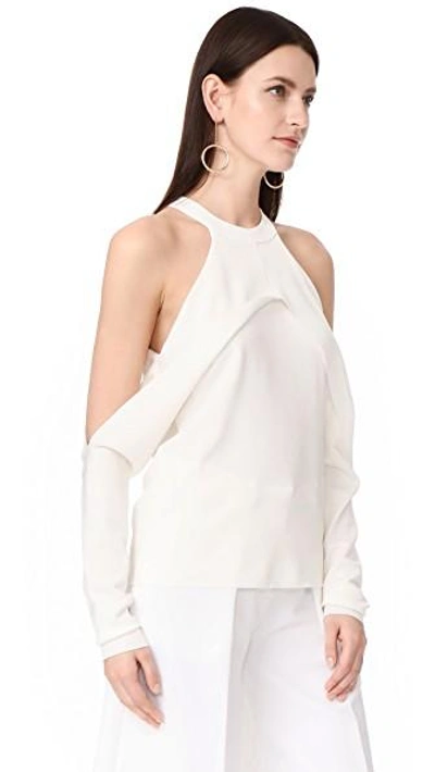Shop Dion Lee Sleeve Release Knit In Ivory