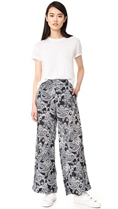 Shop Acne Studios Tennessee Print Trousers In Degrade Paisley Navy