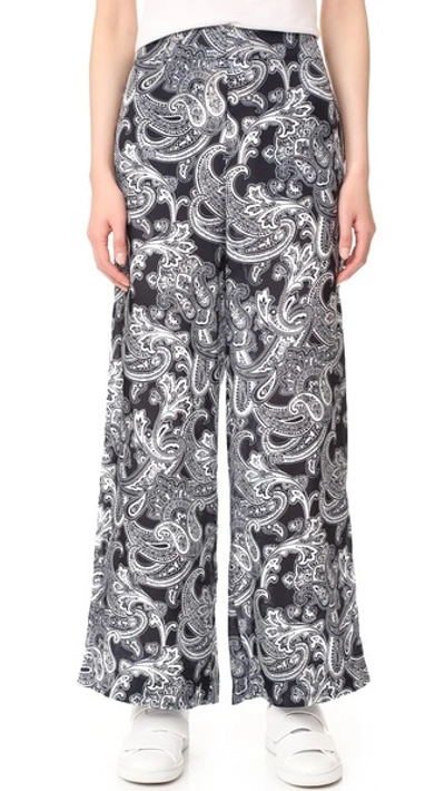 Shop Acne Studios Tennessee Print Trousers In Degrade Paisley Navy