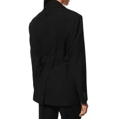 Prada Single-breasted Kid-mohair Jacket In Black