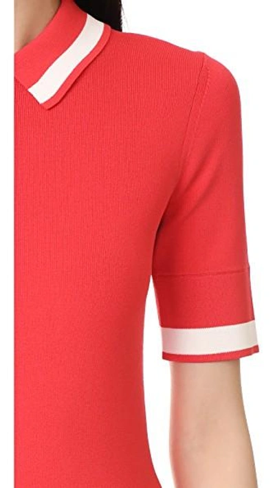 Shop Grey Jason Wu Knit Polo Shirt In Cadmium Red