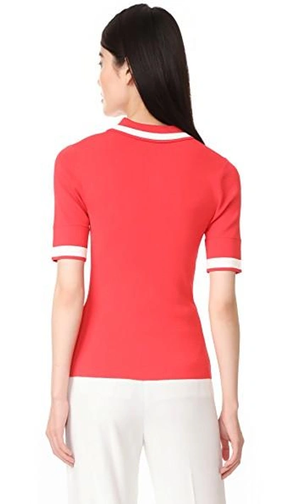 Shop Grey Jason Wu Knit Polo Shirt In Cadmium Red