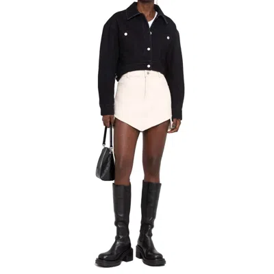 Alexander Mcqueen Black Solid Shirt Collar Jacket In Blue