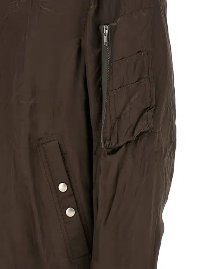 Rick Owens Brown Solid Bomber Jacket In Brown