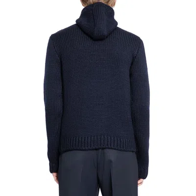 Prada Wool Turtleneck Sweatshirt In Blue