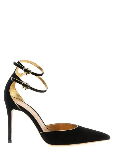 Gianvito Rossi Solid Suede Pumps In Black