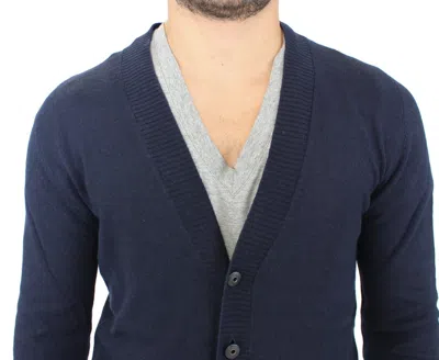 Ermanno Scervino Wool Cashmere Cardigan Pullover Sweater In Blue