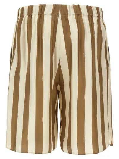 Fendi Printed Silk Bermuda Shorts In Multi
