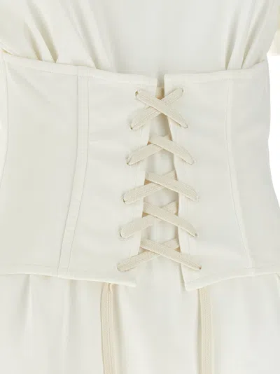 Alexander Mcqueen Mcqueen Cotton Jersey Corset T-shirt In White