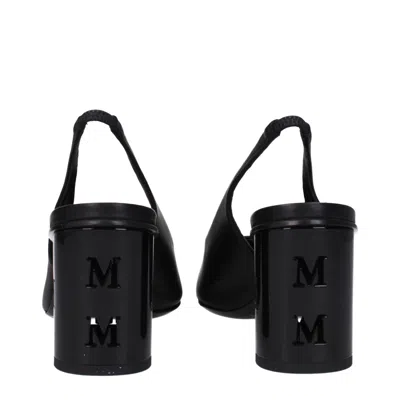 Max Mara Leather Slingback Heel In Black