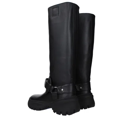 Burberry Harness-strap Leather Boot In Black