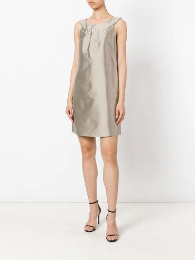 Shop Armani Collezioni Shift Dress - Neutrals