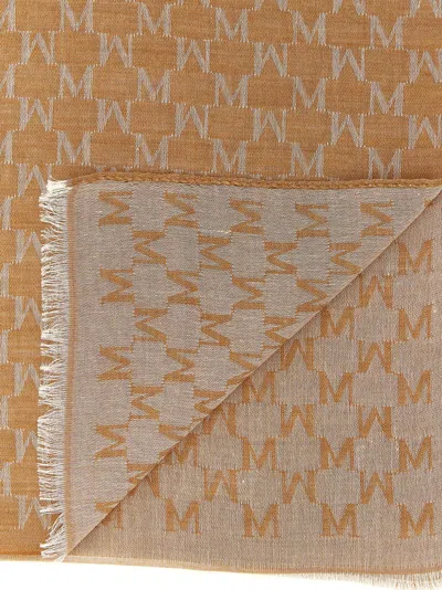 Max Mara Monogram Jacquard Scarf In Brown