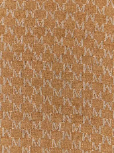 Max Mara Monogram Jacquard Scarf In Brown