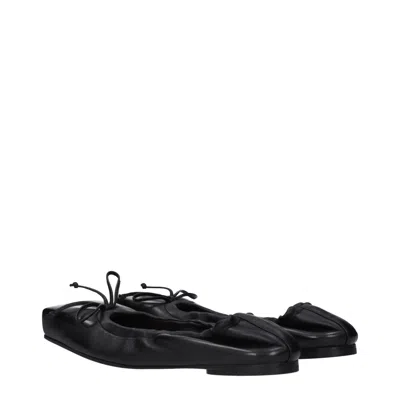 Jacquemus Black Square-toe Shoes With Gathered Upper In Black