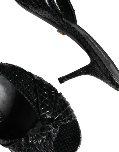 Dolce & Gabbana Python Leather Heel Slide In Black