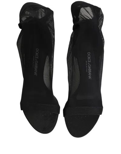 Dolce & Gabbana Stretch Mesh Sock Boot In Black