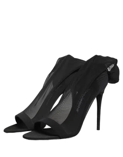 Dolce & Gabbana Stretch Mesh Sock Boot In Black