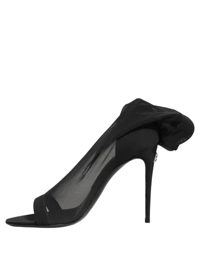 Dolce & Gabbana Stretch Mesh Sock Boot In Black