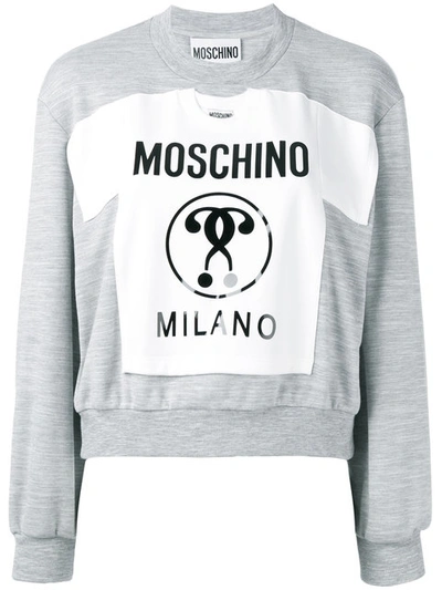 Moschino Milano贴花套头衫 In Grey