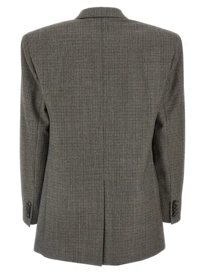 Stella Mccartney Wool Micro Houndstooth Blazer In Gray