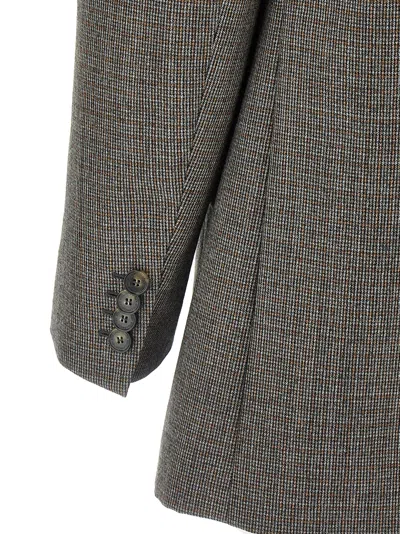 Stella Mccartney Wool Micro Houndstooth Blazer In Gray