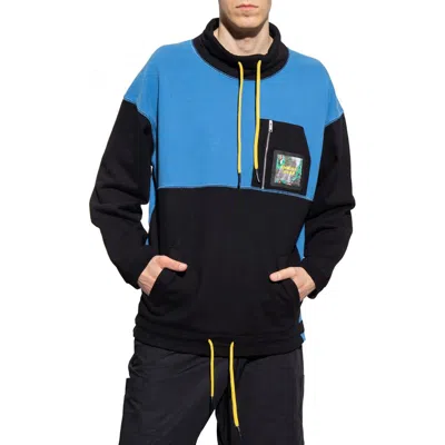 Ambush Logo Patch Mockneck Sweatershirt In Blue