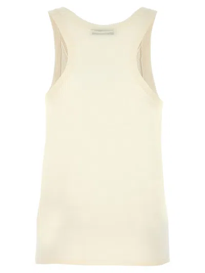 Max Mara Sleeveless Scoop Neck Plain Top In Neutral