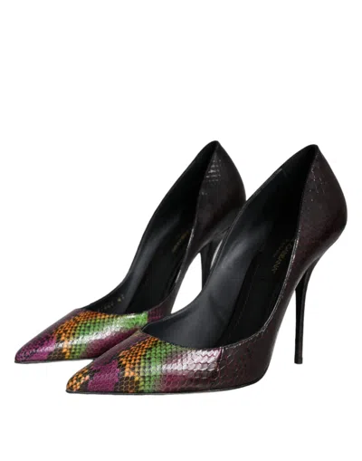 Dolce & Gabbana Python Leather Pump In Multi