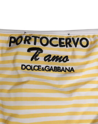 Dolce & Gabbana Striped Logo Tie-side Bikini Bottom In Multi